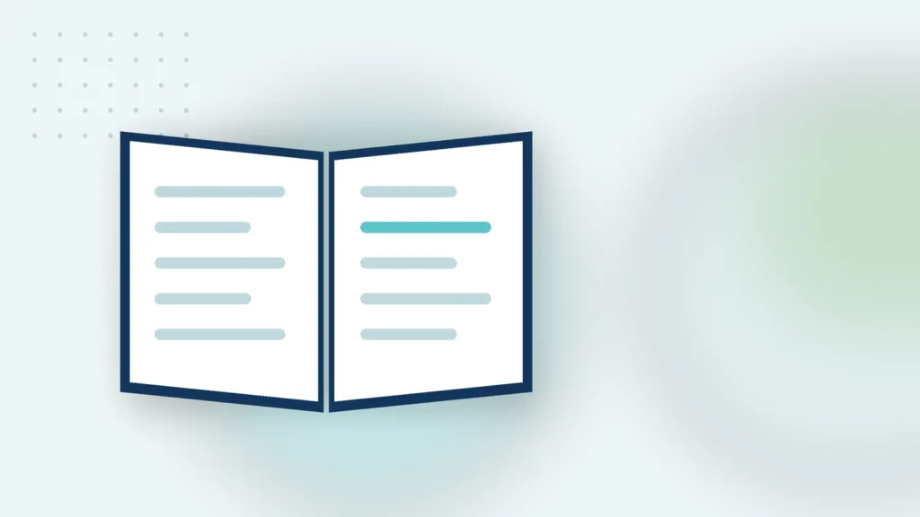 Illustration: an open notebook with lines of notes