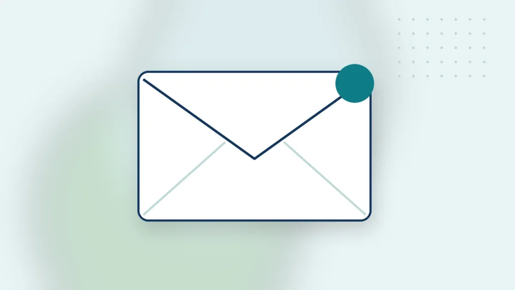 Illustration: an envelope with a small notification dot